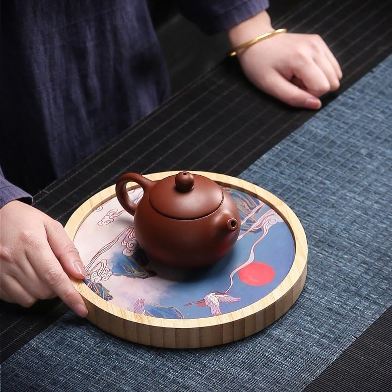 Tray Chinese Quick-Drying Tea Tray Ceramic Teapot Dry Tea Table Tea Table Restaurant Service Tray Serving Trays(D)