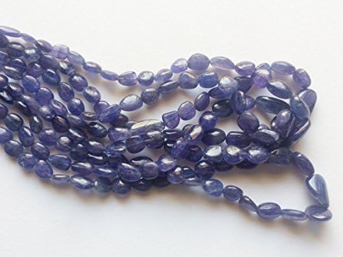 1 Strand Natural Tanzanite Plain Tumble Beads, Tanzanite Necklace, 8-13mm, 14 inch