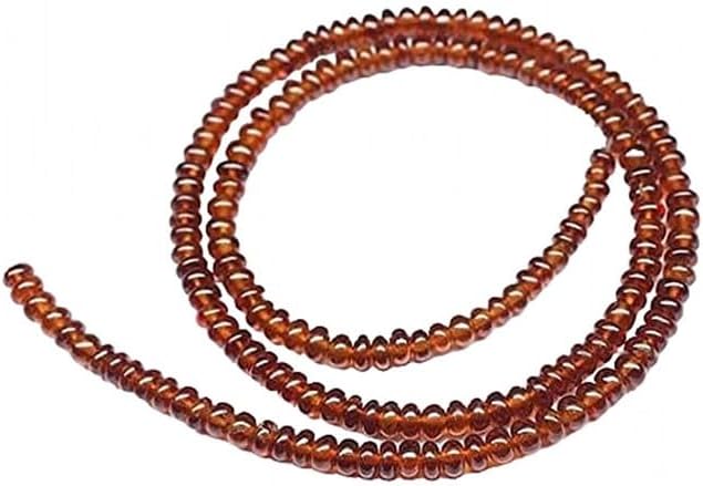 Hessonite Garnet Smooth Gemstone Micro Rondelle Loose Craft Beads Starnd 16