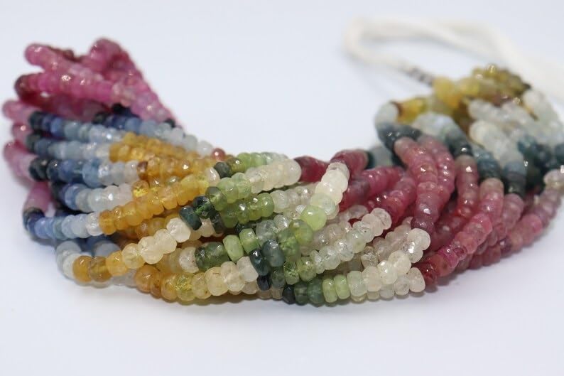 Multi Sapphire Faceted Rondelle Beads 5-5.5 mm Multi Beads Multi Rainbow Beads Multi Sapphire Beads Wholesale Beads