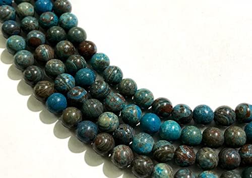 13 inch Strand of Natural gem Chrysocolla, 6mm Round Smooth Beads for DIY Jewelry Making. | Beads_03419, As Per Photo