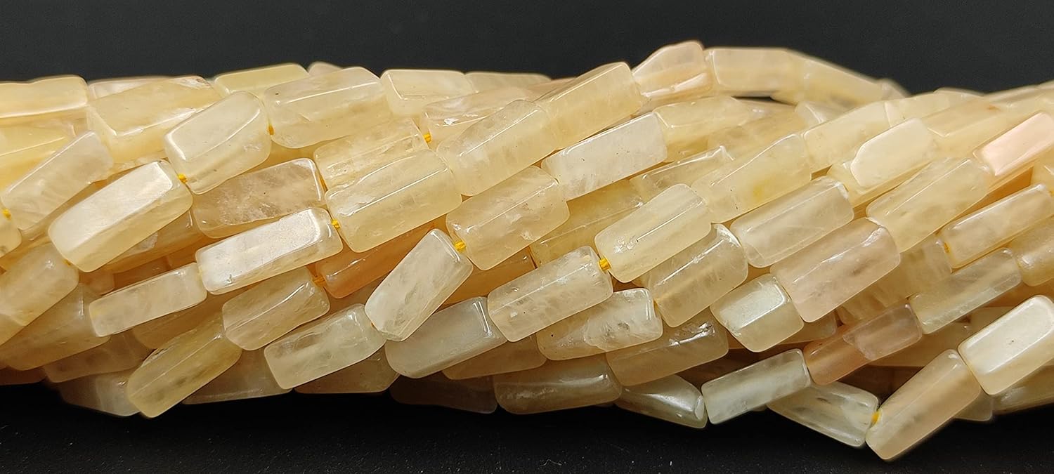 Hanumat Gems Lot of 10 Strands Natural Yellow Aventurine Smooth Rectangle Shape Gemstone Beads,Aventurine Irregular Flat Beads,Aventurine Smooth Beads,13 Inches Gemstone Beads