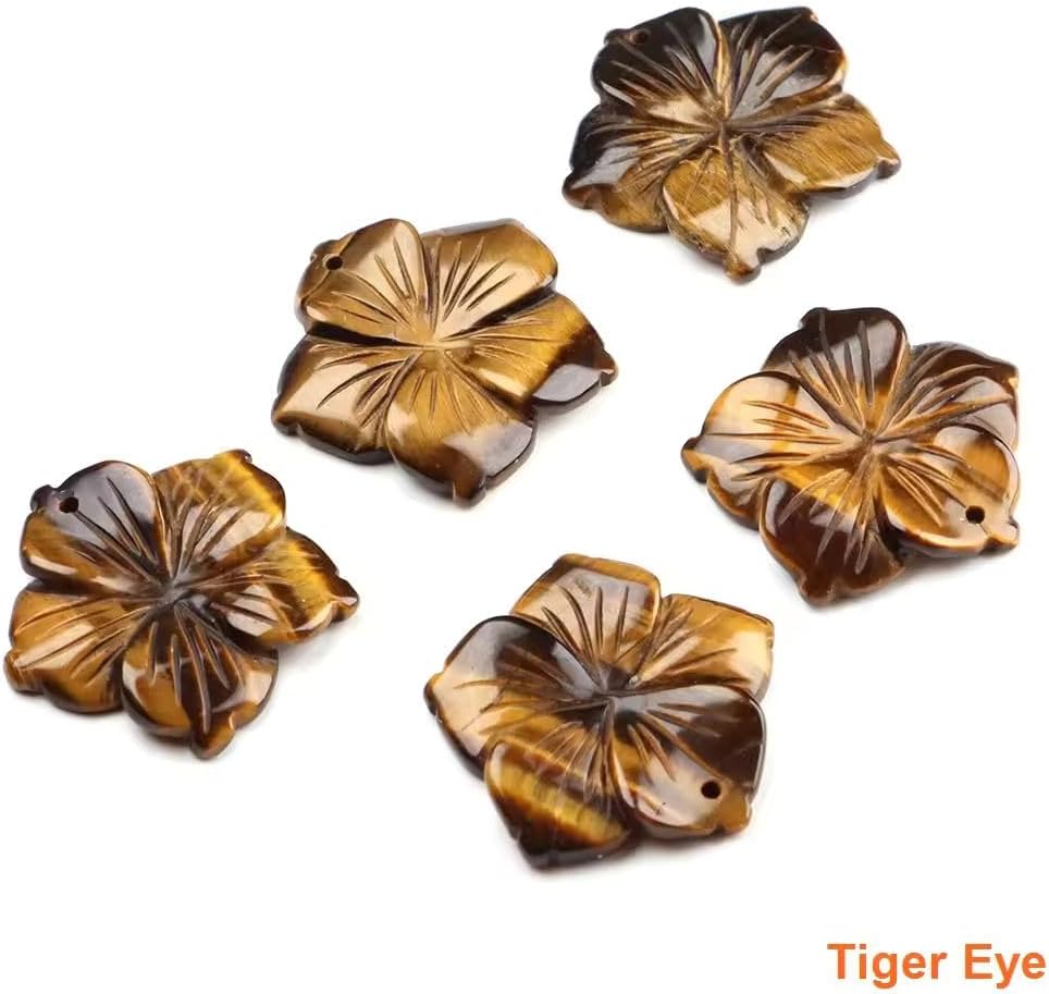 28mm Hand-Carved Peach Blossom Pendant | Natural Crystal Gemstone Bead | Feng Shui & Decorative Craft