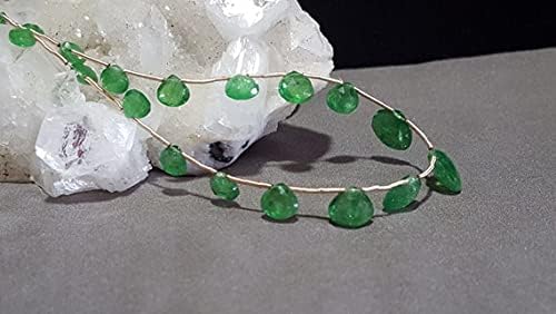 Tsavorite Garnet Graduating Faceted Briolette Beads 9 in. 5.6mm x 5.9mm to 11.4mm x 12mm