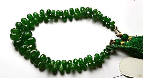 1 Strand Natural 6.5 inches Full Strands Green Garnet tsavorite Faceted Drop Shape Briolettes Beads Super 3 to 10 MM Code-HIGH-28828