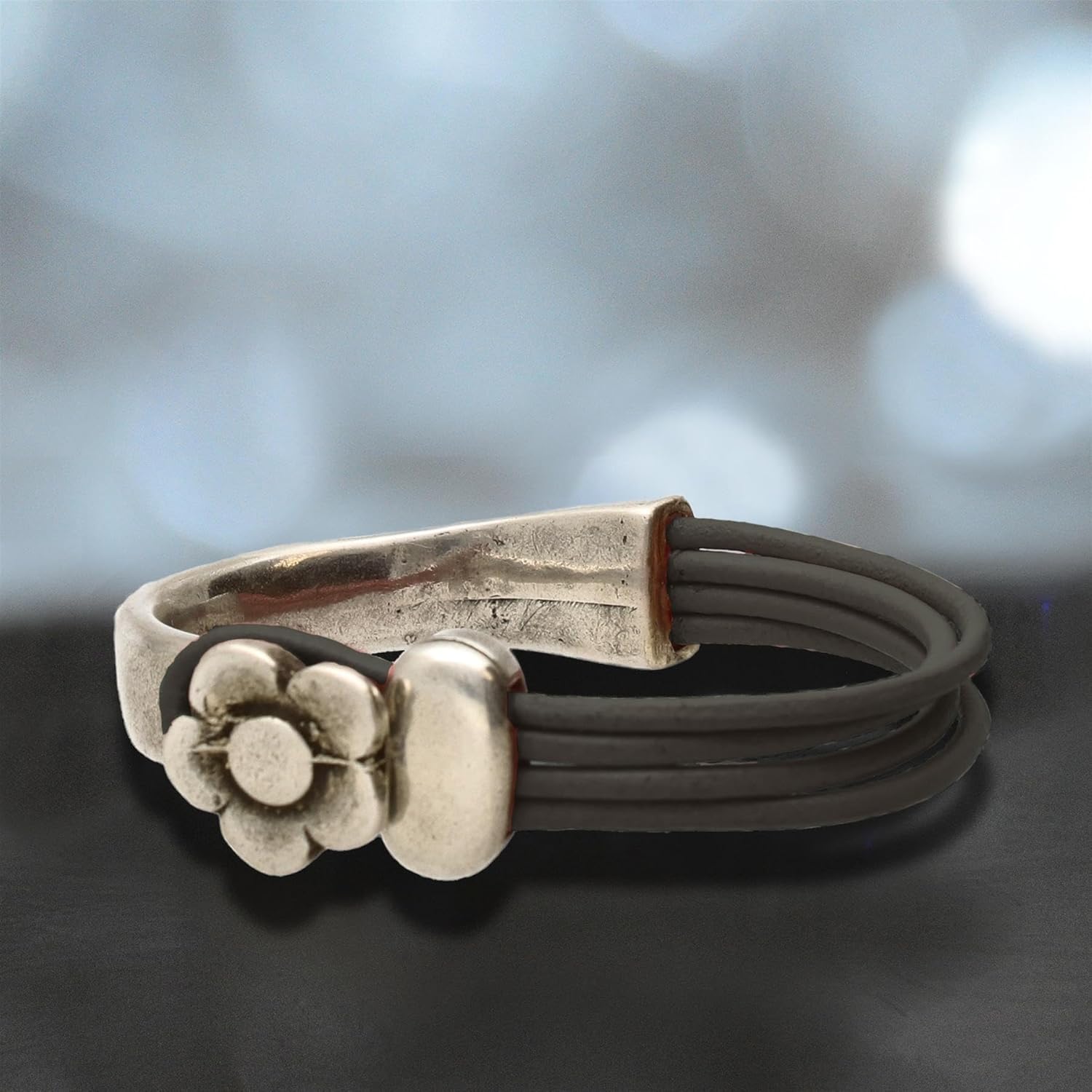 The Beadsmith Greek Leather Cord – Grey Color – 1.5mm Spool – 50 Meters/164 Feet – Leather Thong Ideal for Braiding, Beading, Necklaces, Fine Lacing, Hair Accessories & DIY Jewelry Making