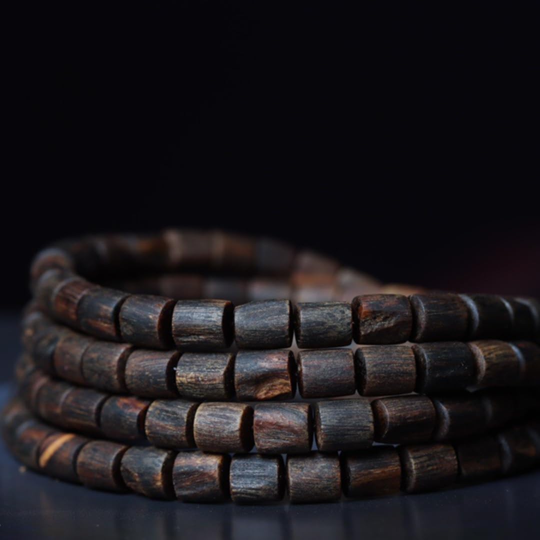 Vietnam Nha Trang Purple Agarwood Old Material Barrel Beads 7 * 8mm*108 Pieces Fully Oily Paste-Like Floral Scent Sinkable Grade