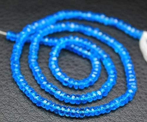 blue apatite rondelle faceted 14'' long strand gemstone beads, jewelry supplies for jewelry making, bulk beads, for meditation jewellery gemstone 3mm