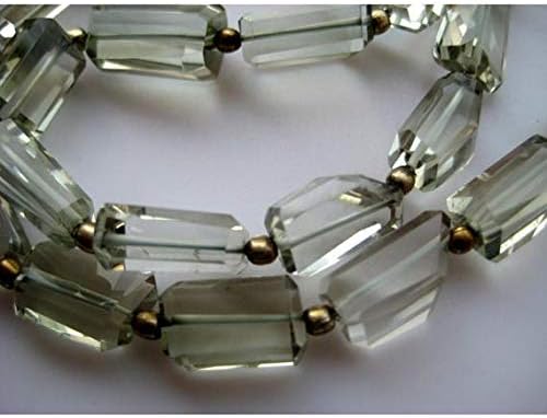1 Strand Natural Green Amethyst Beads, Nugget Beads, Step Cut, AAA Gems, Faceted Gemstones, 14x12 to 20x6mm 19 Inch Long Long Code-HIGH-15872
