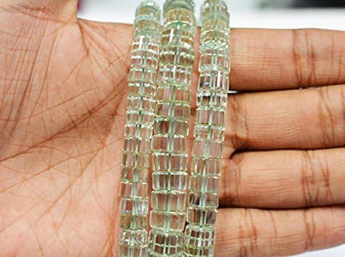 13 inch natural beads strand of 9-12mm faceted tyre green amethyst gemstone beads for DIY jewelry - necklace, bracelet, earring, ring.