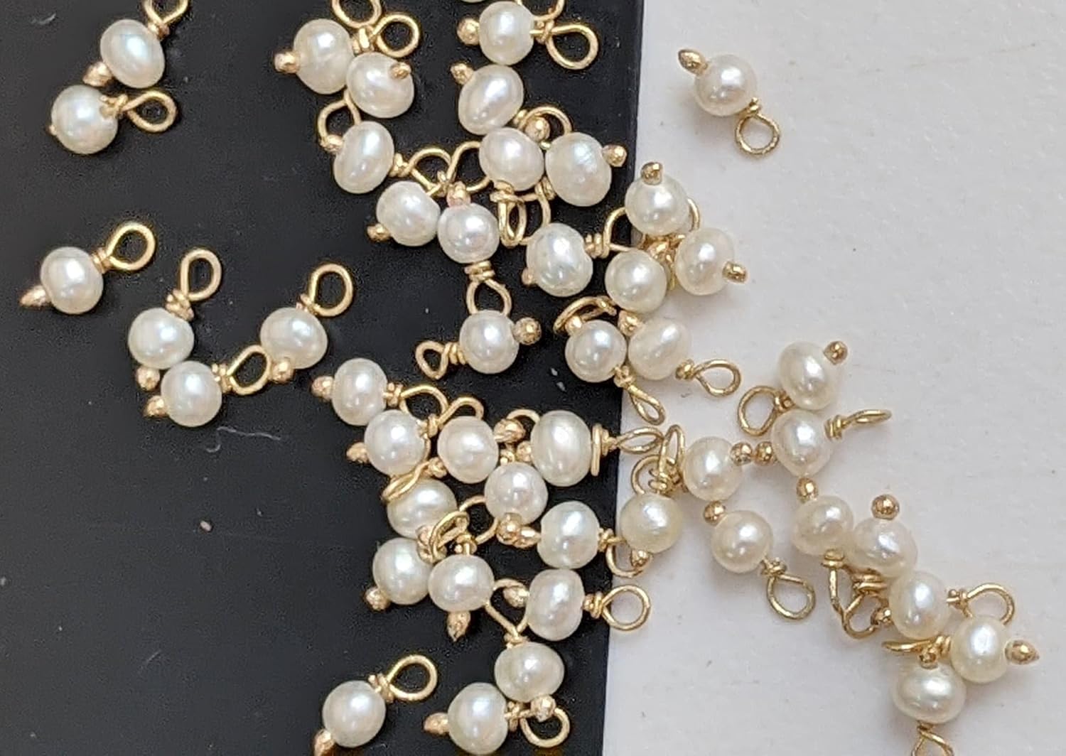 Women's 3 mm Pearl 925 Sterling Silver Wire Wrapped Pearl Rondelle Beads, Pearl Jewelry Hangings, Loose Pearl Beads (50Pcs To 100 Pcs Options)