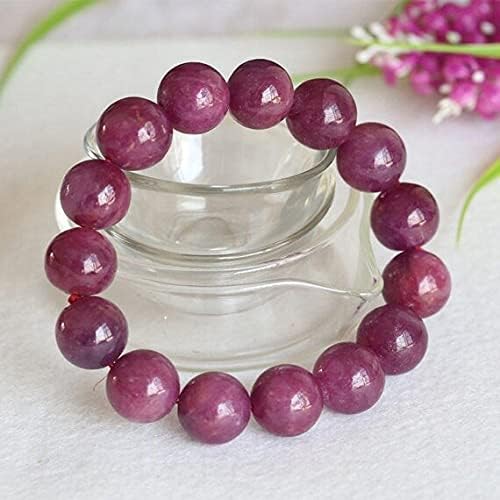 1 Strands Natural Purple Red South Africa Ruby Stretch Bracelet Round Big Beads 12mm 04376