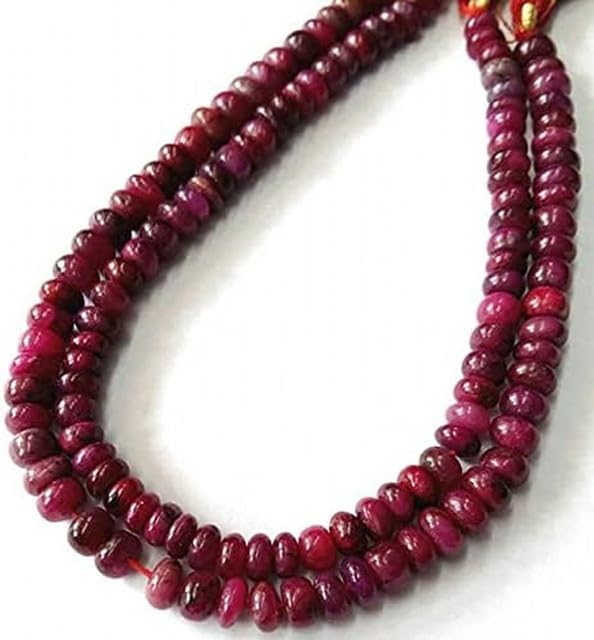 Natural Ruby Dyed Pink Smooth Beads, rondelles Beads, 5 mm - 5.5 mm 8