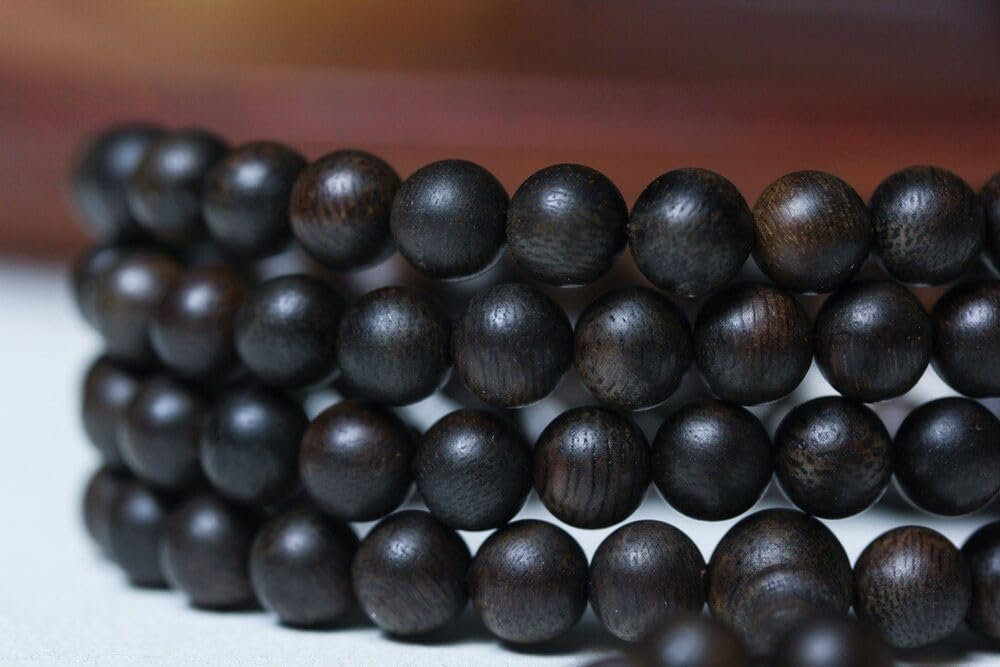 Agarwood 7mm Genuine Brunei Black Chess Sinker Grade Agarwood Skewers Buddha Beads Rosary