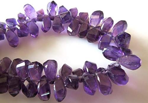 Amethyst Fancy Twisted Bead, Amethyst Faceted Briolette Beads, 12mm to 15mm Each, 7.5 Inch Code-HIGH-47901