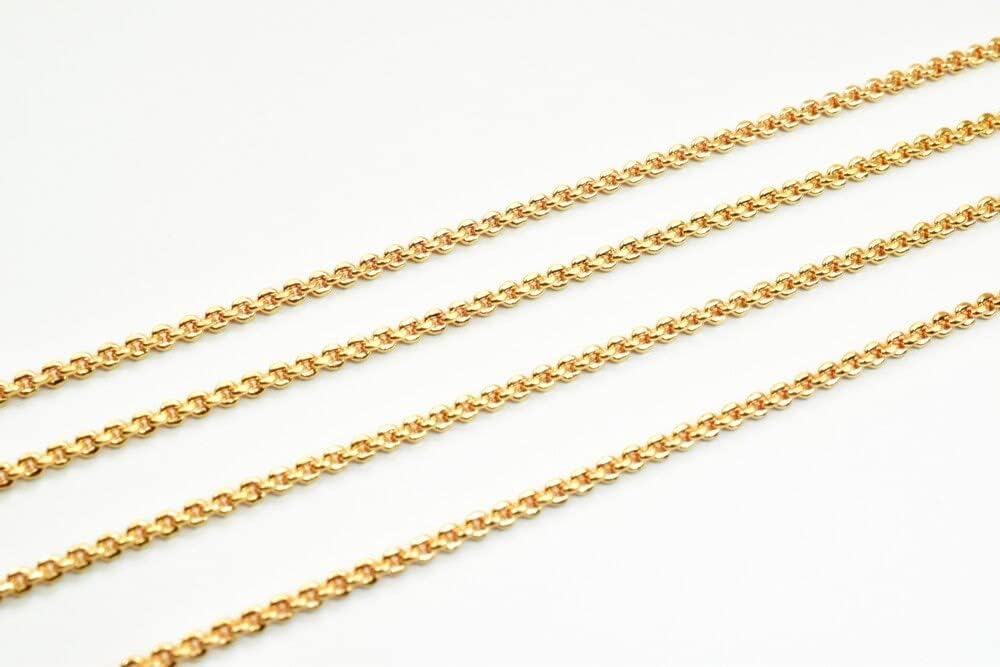 18K Pinky Gold Filled EP Chain Width 2mm Thickness 1mm Gold-Filled finding for Gold Filled Sold by Foot PGF07
