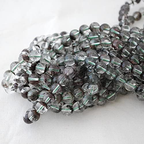 13 inch Strand of Natural gem Green Phantom, 10mm Round Smooth Beads for DIY Jewelry Making. | Beads_04453