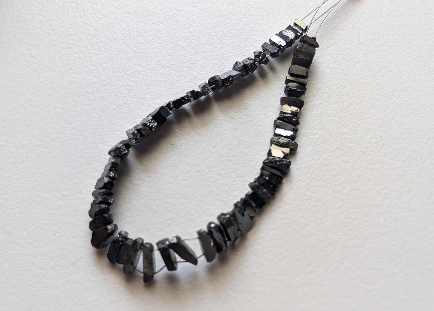 4-7mm Black Diamond Sticks Polished Natural Rough Diamond Stick Beads Double Drill Raw Black Diamond Sticks (15Pcs To 30Pcs Option) - PPD764, 4-7 MM Approx.