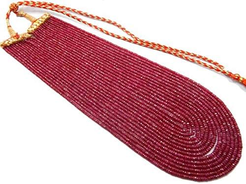 14 strand 3-4mm 20'' ruby rondelle, faceted ruby beads