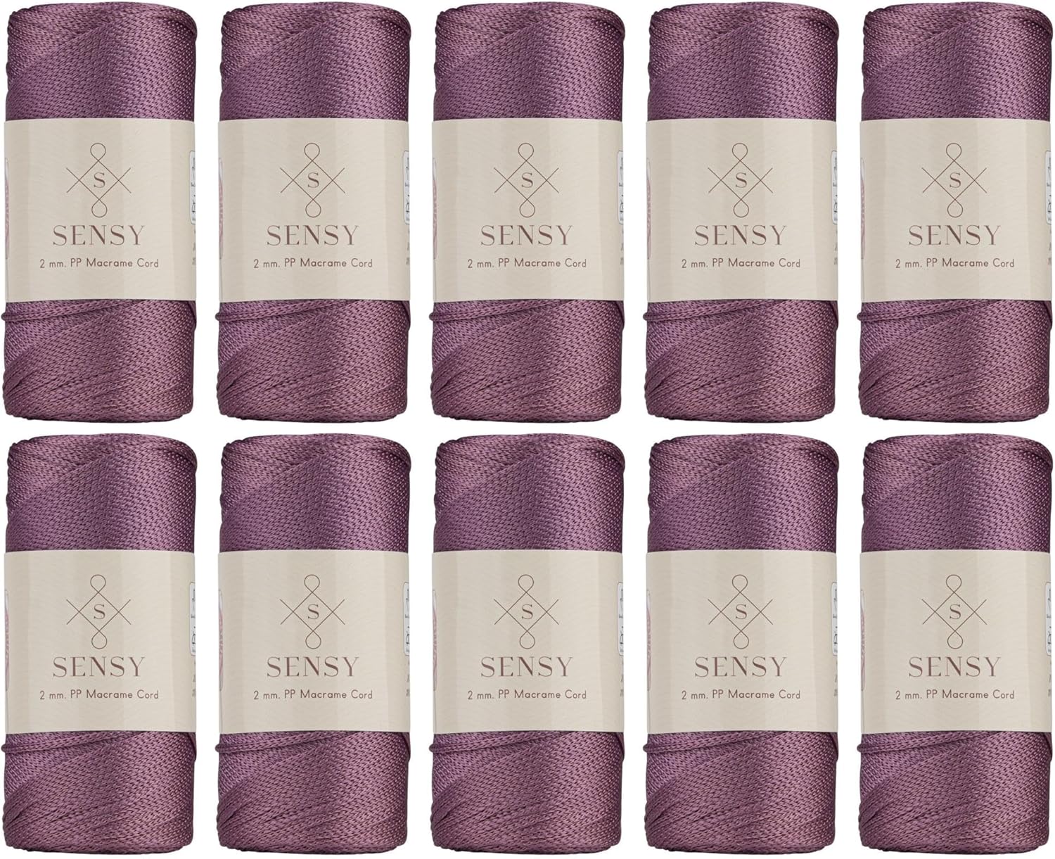 10 Skeins of Sensy Premium 2mm 251 Yards Polyester Rope 100% Polypropylene Cord Macrame Cord 2mm Crochet Bag Cord Macrame Rope Crochet Thread Gift for Knitter (Plum)