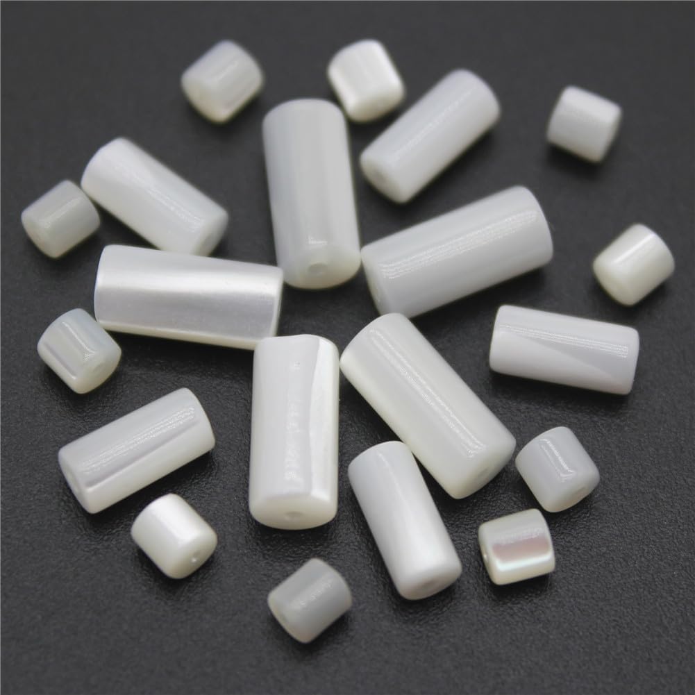 Natural Shell Beads White Mop Straight Tubular Loose Spacer Bead for Jewelry Making DIY Necklace Earring 4X8mm 1000 Pieces