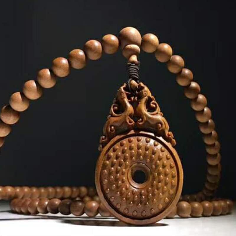 Mascot Wooden Crafts Wood Carving Art Wood Decoration Artwork 老山檀香手串貔貅扣108颗 文玩念珠男女檀木 佛珠手链(DIY沉水6MM老山)