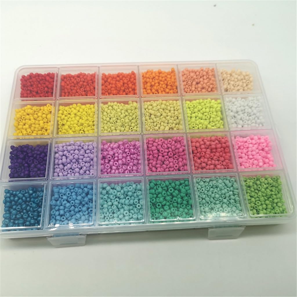 24 Grid Beads Spring Color 4mm Glass Rice Set DIY