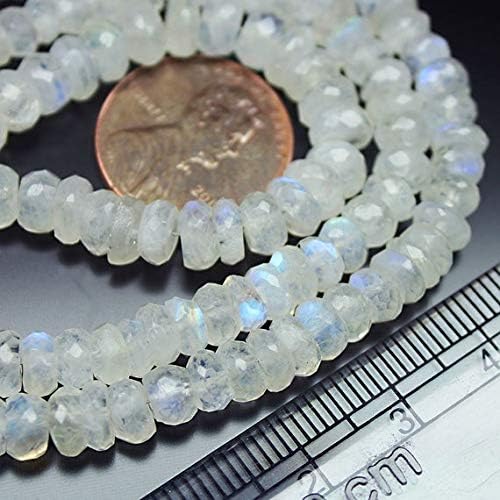 1 strand rainbow moonstone rondellefaceted 16'' long strand gemstone beads, jewelry supplies for jewelry making, bulk beads, for meditation jewellery gemstone 5mm to 7mm