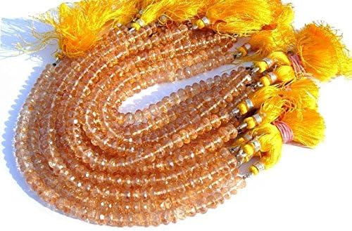 13 inch natural beads strand of 7mm faceted rondelle gold mystic quartz gemstone beads for DIY jewelry - necklace, bracelet, earring, ring.