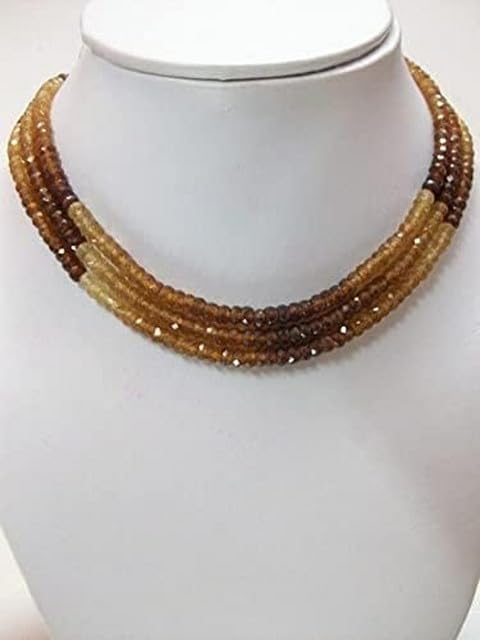 4mm to 4.5mm Natural Hessonite Garnet Rondelle Beads Faceted Gemstone 13 Inch lot of 10 Strands CHIK-STRD-95144