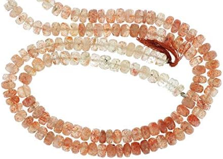 Ombre Orange Sunstone 7mm Faceted Rondelles 13