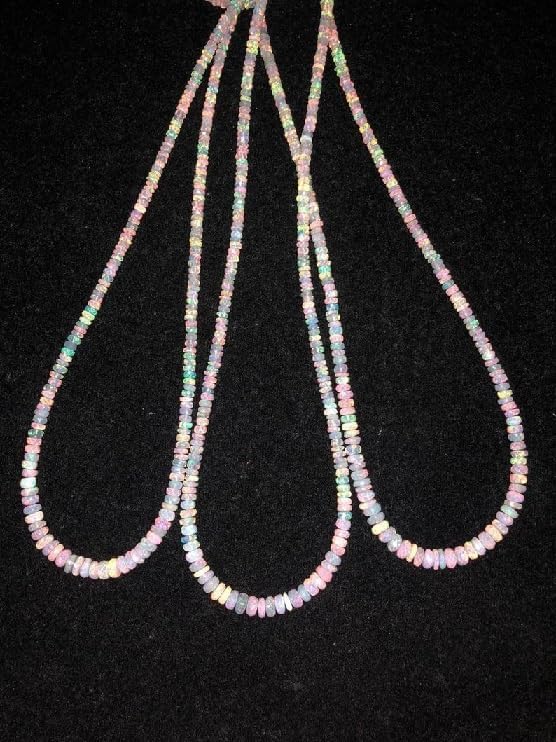 Ethiopian Opal Facted Rondelle Bead 3-5 mm Opal Faceted Rondelle Beads Cut Beads Fire Opal Beads Flashy Opal Bead for Making Jwelery