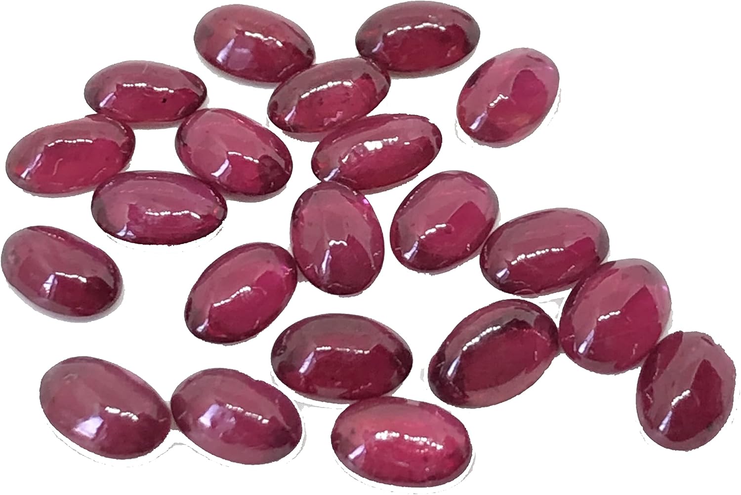 10.84 Ct Deep Red Ruby Oval Shape Cabochon Size 6x4 mm Attractive Fine Wholesale 21 Pcs Lot Loose Gemstone Best For Making Necklace, Ring, Earring, Pendant Jewelry