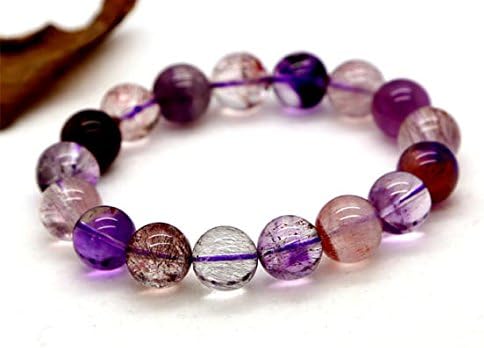 1 strands natural purple pink red mix super seven 7 bracelet round ????7, melody stone 12mm 02858