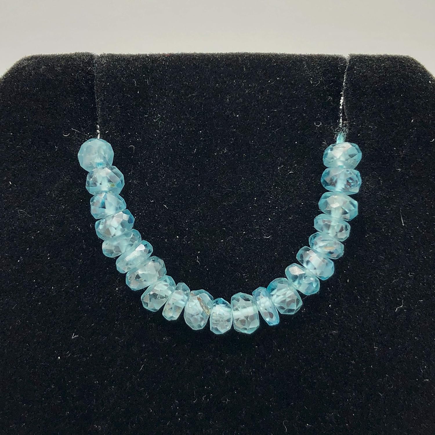 73.7cts Natural Blue Zircon 3x1.5-4x2.5mm Graduated Faceted Bead Strand 10844 for Jewelry Making