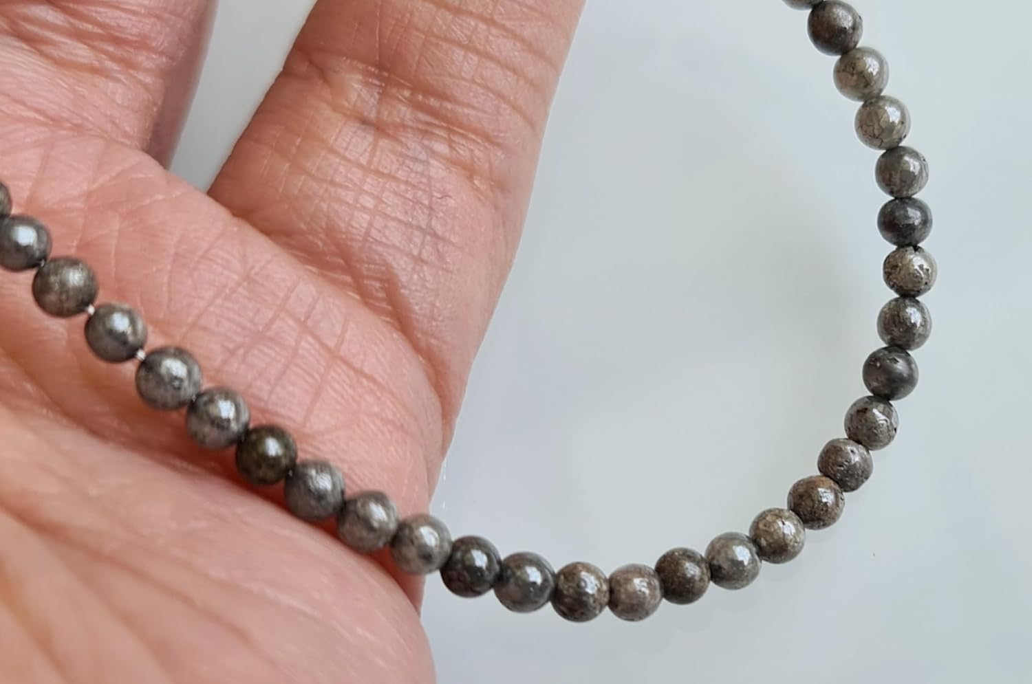 3-3.5mm Diamond Bead Natural Light Gray Smooth Polished Round Diamond Bead Rare Diamond Ball Shape for Necklace (6Pcs To 12Pcs Option)-APKJ1, 3-3.5 MM Approx.