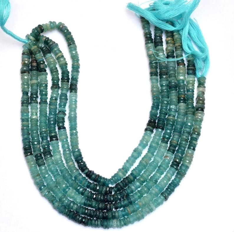 13 inch Strand of Natural gem Grandidierite, 5-6mm tyre rondelle Faceted Beads for DIY Jewelry Making. | Beads_03836