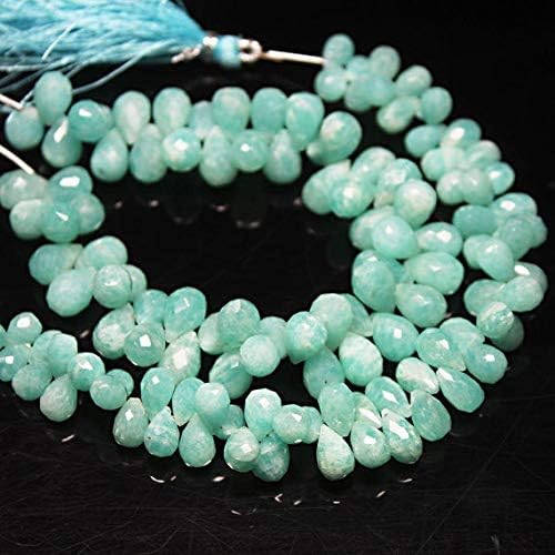 1 strand amazonite tear drop faceted 7'' long strand gemstone beads, jewelry supplies for jewelry making, bulk beads, for meditation jewellery for Reiki Healing mystic gemstone size 8mm to 10mm