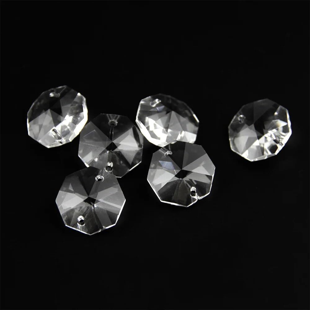 Chandelier Crystal Prisms Pendants 2000pcs 14mm Clear crystal octagon beads K9 Crystal Octagon Bead with 2 holes for Chandelier Parts, DIY jewelry making, curtain garland Chandelier Crystal Prisms Pen