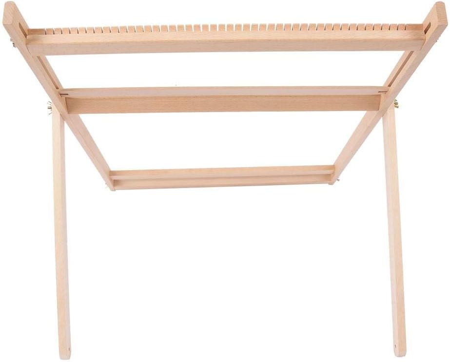 Weaving Looms with Stand, Wooden Multi-Craft Weaving Loom Kit Adjustable Weaving Frame Solid Wood Blanket Scarf DIY Loom Sewing Machine, for Handkerchiefs, Cup Holders, Drawstring Bags