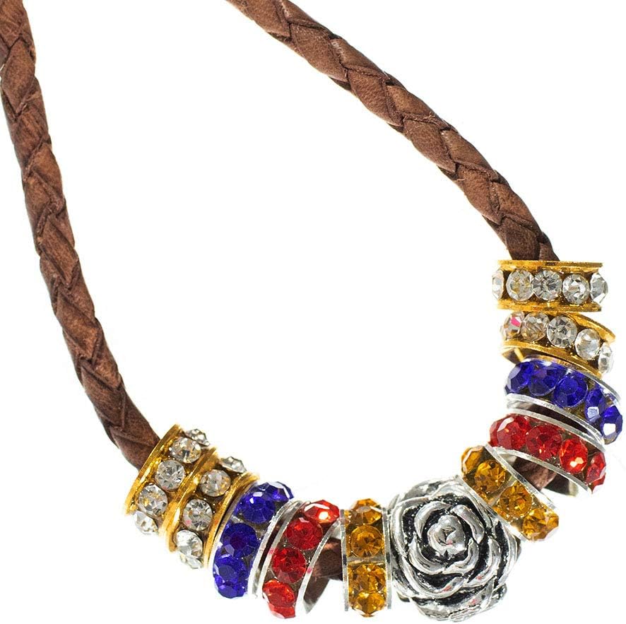 Craft County Round Braided Leather Jewelry Craft Cord – Necklaces, Belts, Bracelets, Crafts and Jewelry Making (Natural, 5mm x 20 Meters)