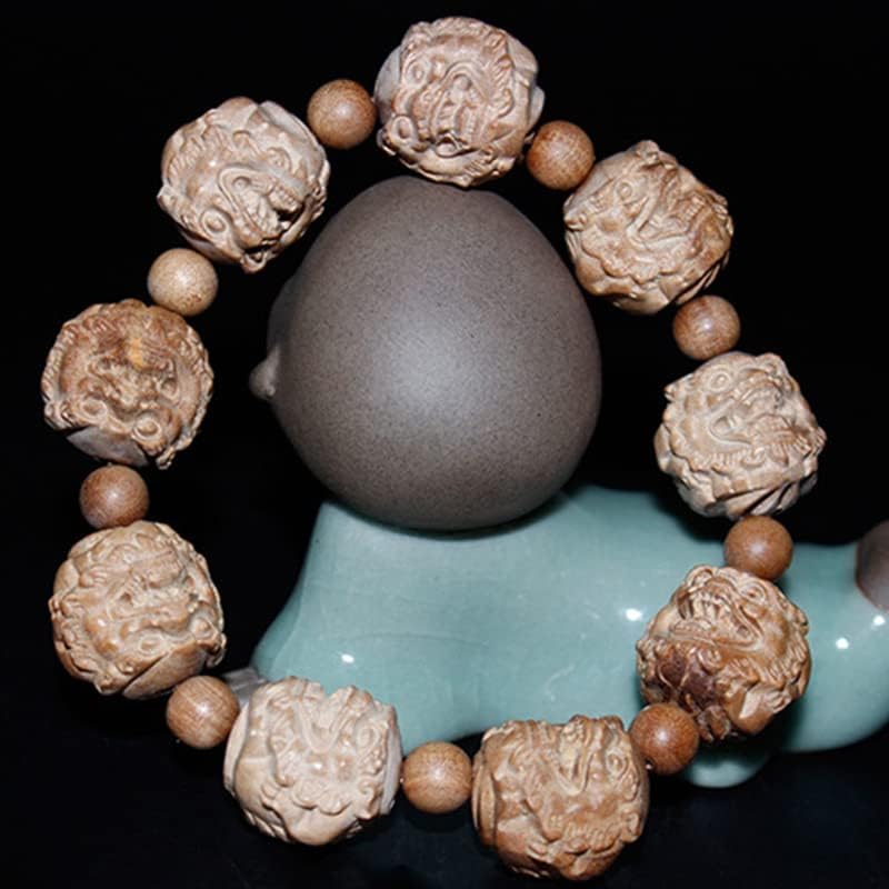 Mascot Wooden Crafts Wood Carving Art Wood Decoration Artwork 东山老山檀香雕刻珠貔貅2.0M 1.8M 1.5M佛珠手串(东家老山檀香18M)