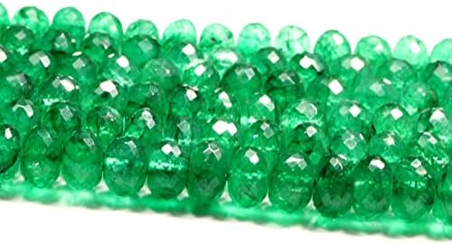 13 inch Strand of Natural gem Emerald, 7x4-11x7 mm Rondelle Faceted Beads for DIY Jewelry Making. | Beads_03845