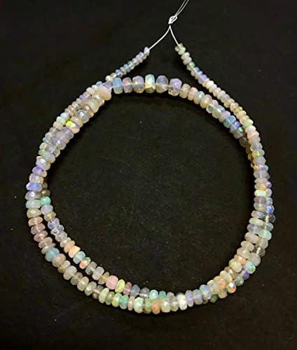 Natural Opal RONDELLE Faceted Beads 3.5-5mm 18 inch Long String Jewelry Making Gemstone Beads for Necklace Bracelet