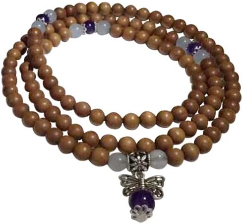 Mascot Wooden Crafts Wood Carving Art Wood Decoration Artwork 老山檀香手串紫蝶轩108颗 文玩手串念珠男女檀木佛珠手链(DIY不沉水8MM老山)