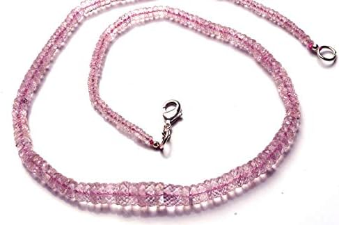 Natural Gemstone Morganite (Pink Beryl) 4 to 8MM Faceted Heishi Beads 16 Inch Full Strand Super Rare AAA Quality Peachy Pink Color