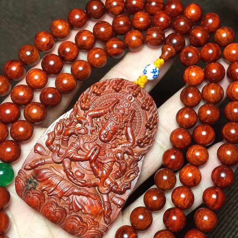 Mascot Wooden Crafts Wood Carving Art Wood Decoration Artwork 千手观音小叶紫檀0.8 * 108颗带星佛珠 润饱满光滑细腻(小叶紫檀千手观音)
