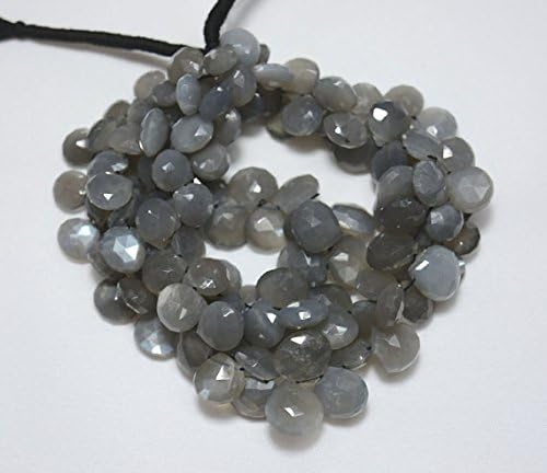 13 inch natural beads strand of 11-13mm faceted heart gray moonstone gemstone beads for DIY jewelry - necklace, bracelet, earring, ring.