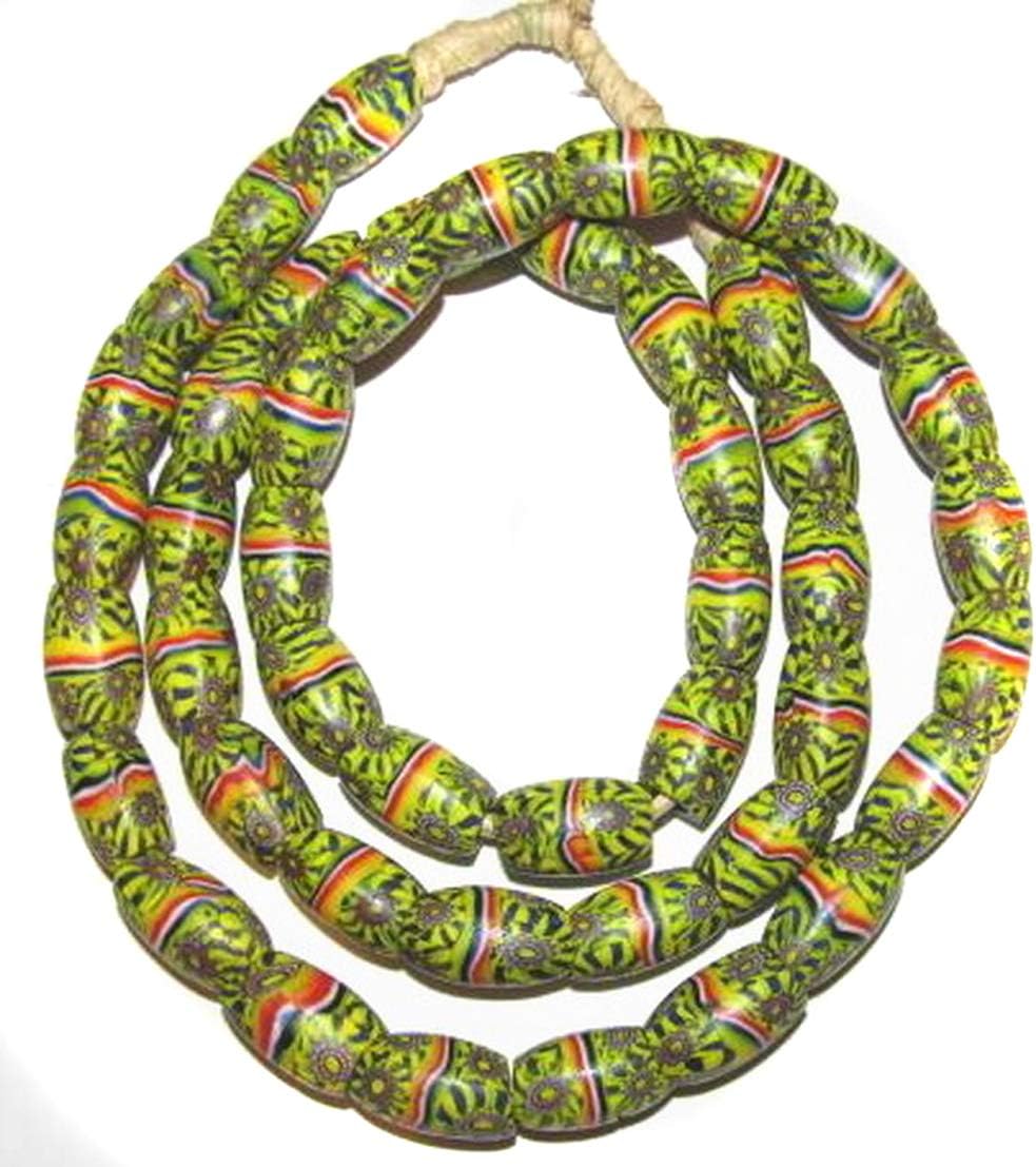 Antique matched Venetian Oval Millefiori Glass Trade beads