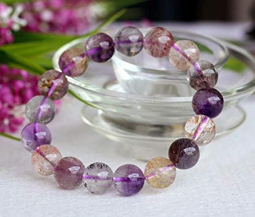 JEWELZ 1 strands natural purple pink red mix super seven 7 bracelet round ????7, melody stone 12mm 04049
